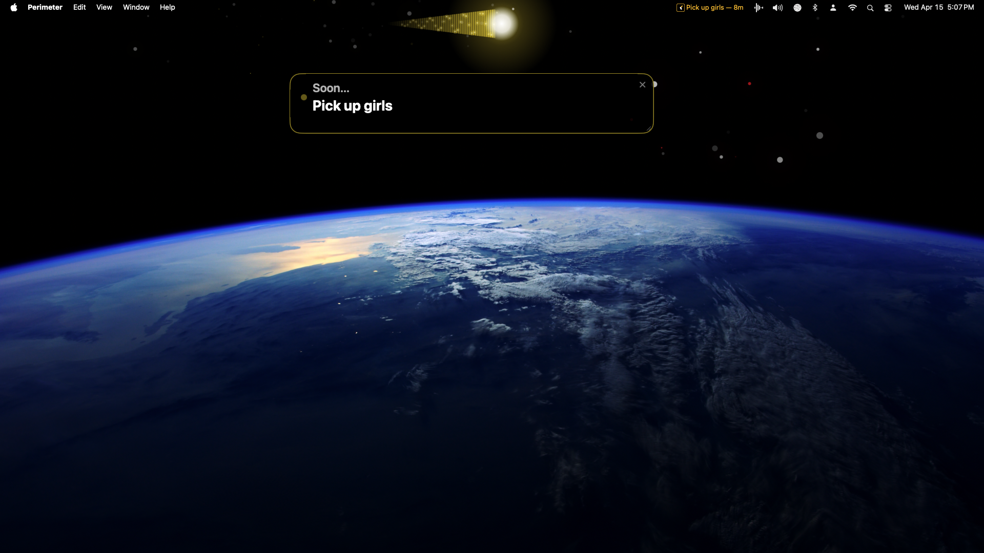 Comet pattern — shooting comet orbiting screen edges